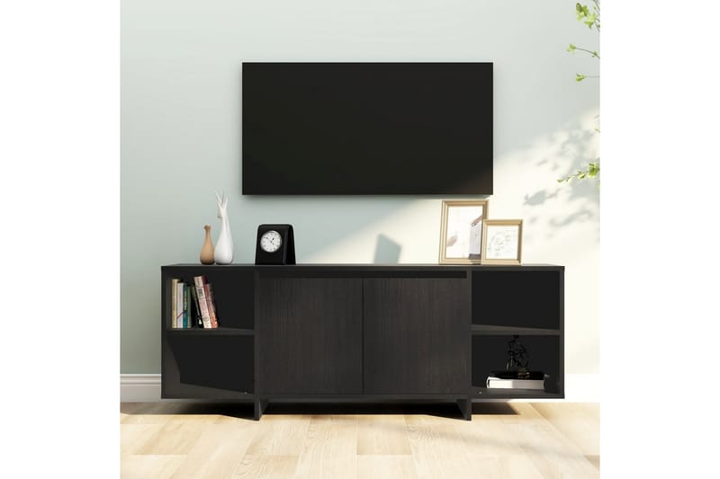 TV-benk svart 130x35x50 cm sponplate - Svart - Møbler - Mediamøbel & tv møbel - TV-benk & mediabenk