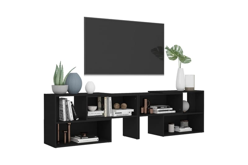 TV-benk svart 149x30x52 cm sponplate - Svart - Møbler - Medie- & TV-møbler - TV-benk & mediabenk