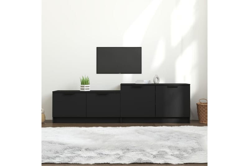 TV-benk svart 158,5x36x45 cm konstruert tre - Svart - Møbler - Mediamøbel & tv møbel - TV-benk & mediabenk