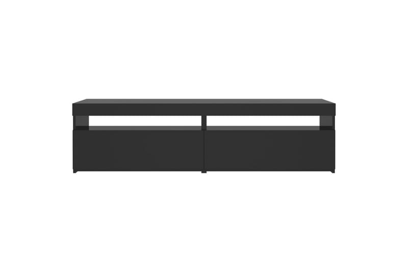 TV-benker 2 stk med LED-lys høyglans svart 75x35x40 cm - Svart - Møbler - Mediamøbel & tv møbel - TV-benk & mediabenk