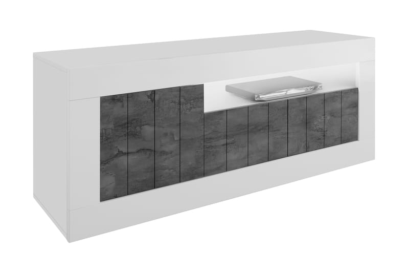 Urbino TV-benk 138 cm - Hvit / Mørkegrå - Oppbevaring - Oppbevaringsmøbler - Sideboard & skjenk