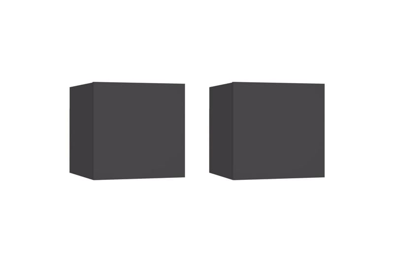 Vegghengte TV-benker 2 stk grå 30,5x30x30 cm - Grå - Møbler - Mediamøbel & tv møbel - TV-benk & mediabenk
