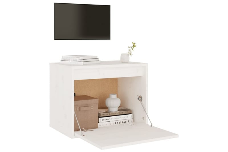 Veggskap hvit 45x30x35 cm heltre furu - Hvit - Møbler - Medie- & TV-møbler - TV-benk & mediabenk