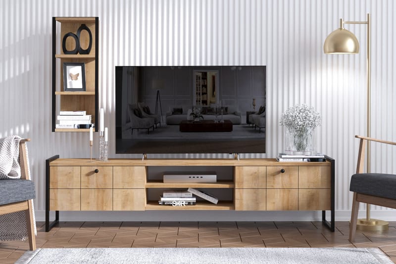 Vestö TV-møbelsett 180 cm - Brun - Møbler - Mediamøbel & tv møbel - TV-benk & mediabenk