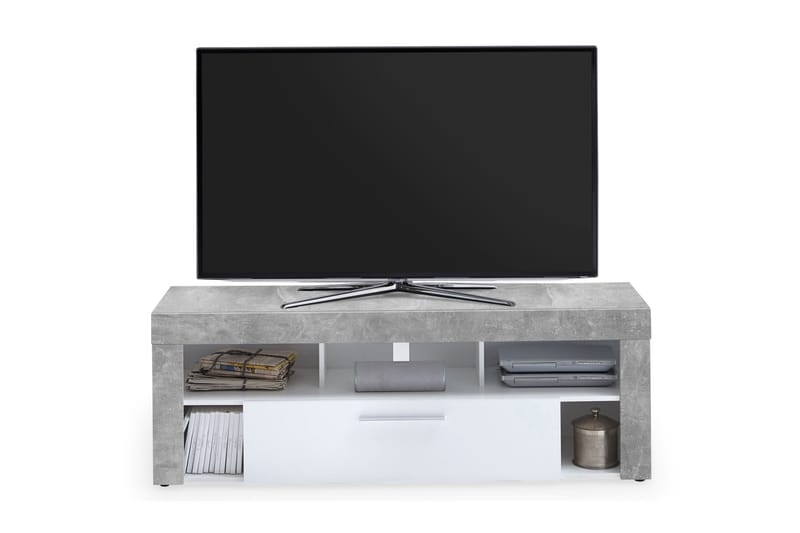 Vibio TV-benk 150 cm - Hvit/Betong - Møbler - Medie- & TV-møbler - TV-benk & mediabenk