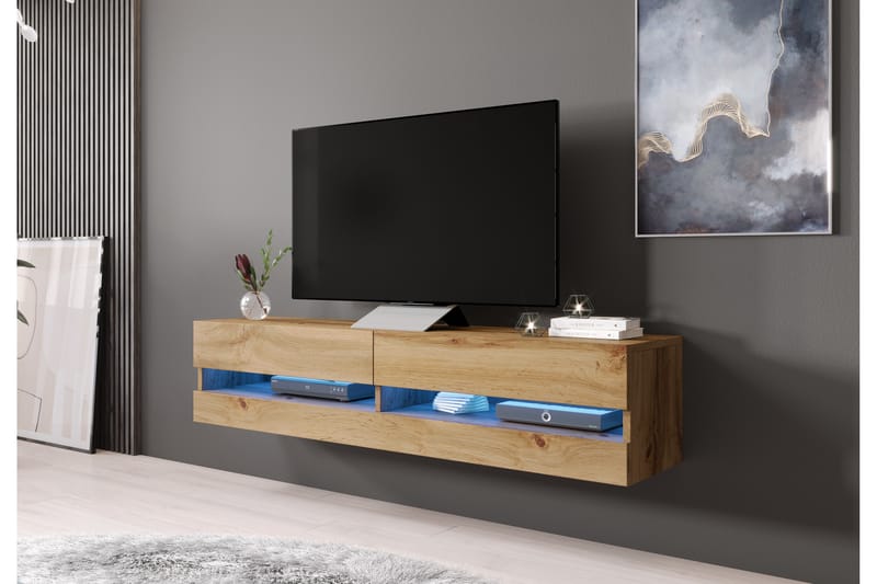 Vigia New Tv-benk 180x40x30 cm - Eikefarge - Møbler - Mediamøbel & tv møbel - TV-benk & mediabenk
