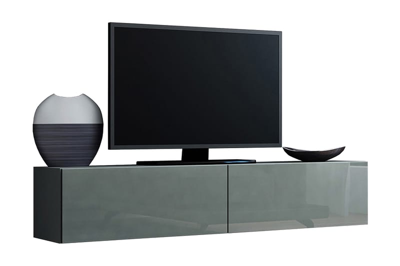 Vigo TV-benk 140x40x30 cm - Svart / Grå - Møbler - Medie- & TV-møbler - TV-benk & mediabenk
