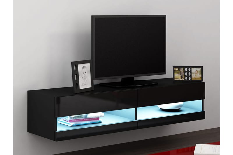 Vigo TV-benk 140x40x30 cm - Svart / Hvit - Møbler - Medie- & TV-møbler - TV-benk & mediabenk