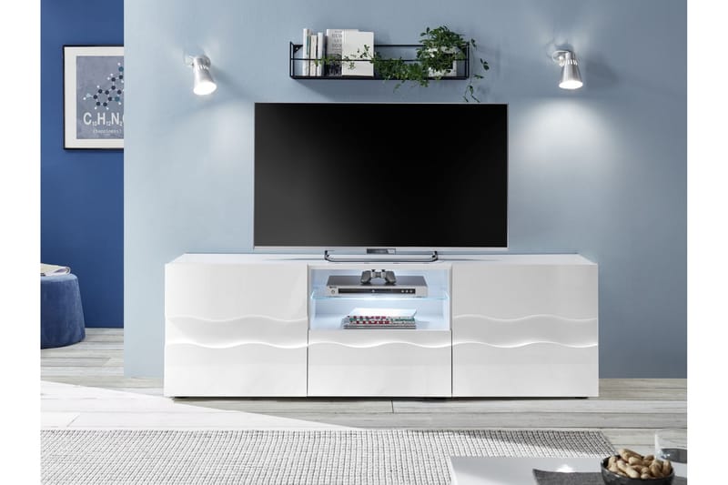 Wavee TV-benk 181x42 cm - Hvit Highlighter - Møbler - Medie- & TV-møbler - TV-benk & mediabenk