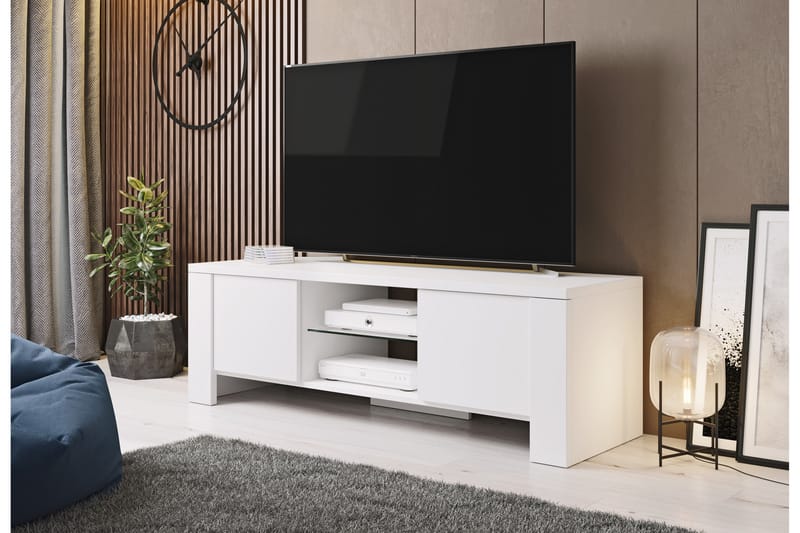 Westara Tv-benk 130x42x42 cm - Hvit - Møbler - Mediamøbel & tv møbel - TV-benk & mediabenk