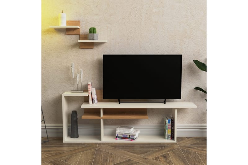 Andifli Tv-møbelsett 140x53,6 cm - Hvit - Møbler - Mediamøbel & tv møbel - TV-møbelsett