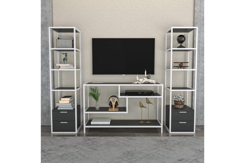 Andifli Tv-møbelsett 198x160 cm - Hvit - Møbler - Mediamøbel & tv møbel - TV-møbelsett