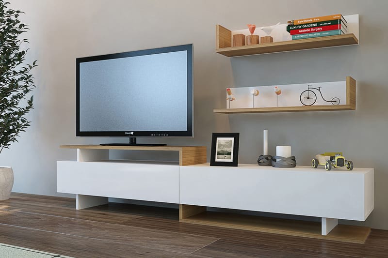 Ayaze TV-benk - Hvit - Møbler - Mediamøbel & tv møbel - TV-møbelsett