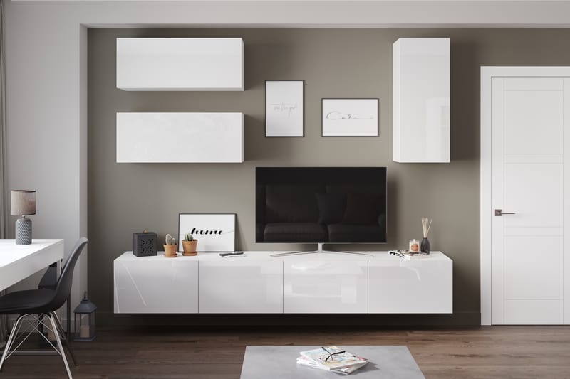 Badachro Tv-Møbelsett 41x240 cm - Hvit - Møbler - Mediamøbel & tv møbel - TV-møbelsett