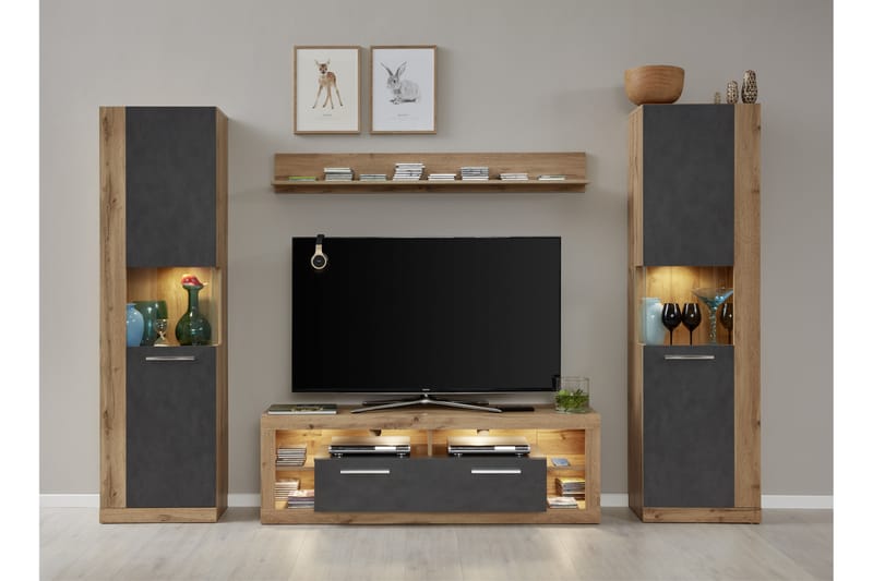 Curella TV-Møbelsett - Brun - Møbler - Mediamøbel & tv møbel - TV-møbelsett