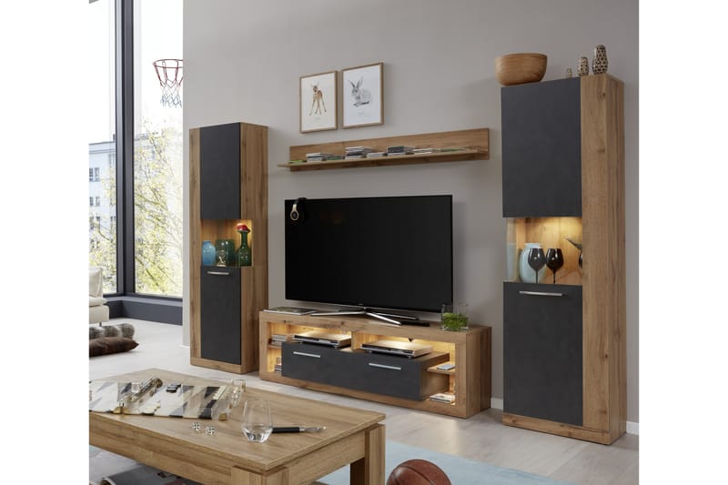 Curella TV-Møbelsett - Brun - Møbler - Medie- & TV-møbler - TV-møbelsett