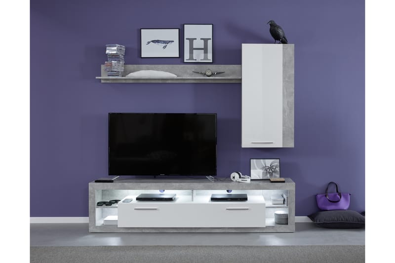 Curella TV-Møbelsett - Hvit - Møbler - Mediamøbel & tv møbel - TV-møbelsett