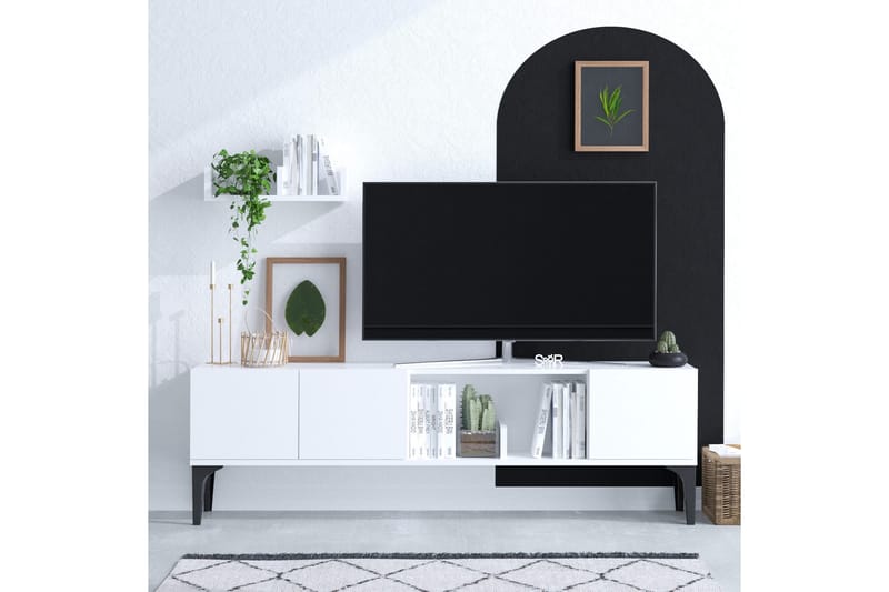 Desgrar Tv-möbelset 150x47 cm - Hvit - Møbler - Mediamøbel & tv møbel - TV-møbelsett
