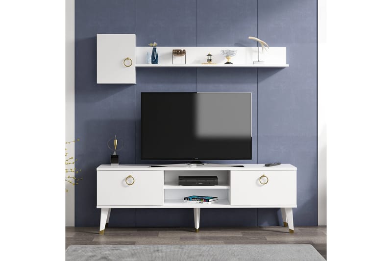 Desgrar Tv-möbelset 150x50 cm - Hvit - Møbler - Mediamøbel & tv møbel - TV-møbelsett