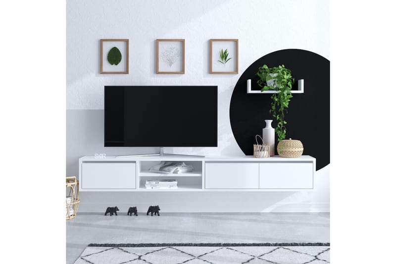 Desgrar Tv-möbelset 180x25 cm - Hvit - Møbler - Mediamøbel & tv møbel - TV-møbelsett