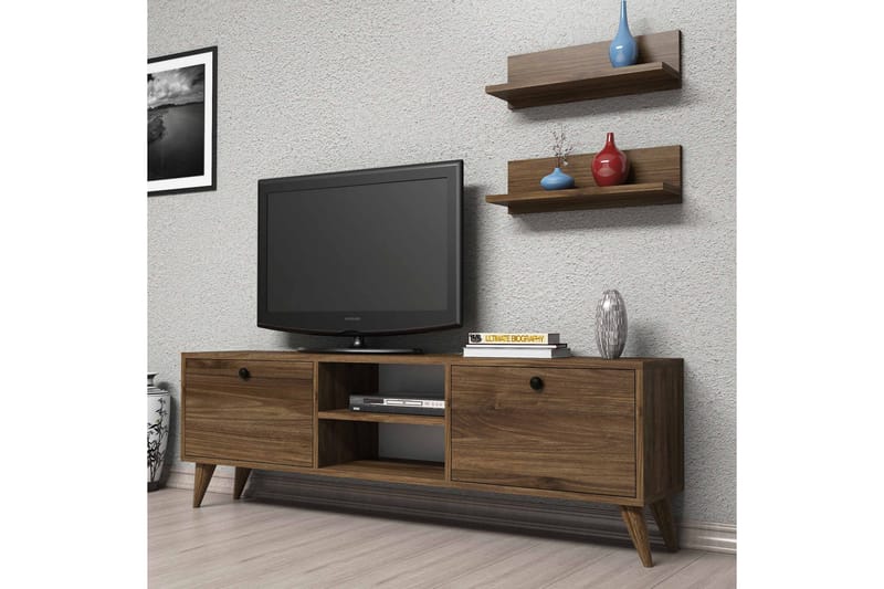 Divieto TV-møbelsett 150 cm - Mørkebrun/Svart - Møbler - Mediamøbel & tv møbel - TV-møbelsett
