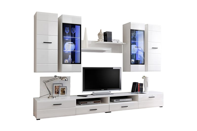 Frider Mediemøbler 280 cm - Hvit - Møbler - Medie- & TV-møbler - TV-møbelsett