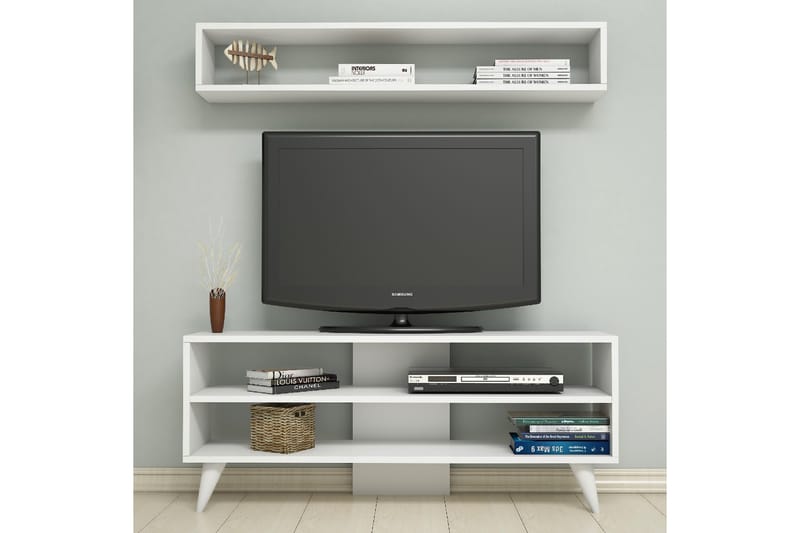 Gersby TV-Benk 120 cm - Hvit - Møbler - Medie- & TV-møbler - TV-møbelsett