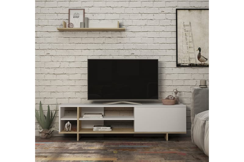 Hagshestra TV-Møbelsett 160 cm - Hvit - Møbler - Mediamøbel & tv møbel - TV-møbelsett