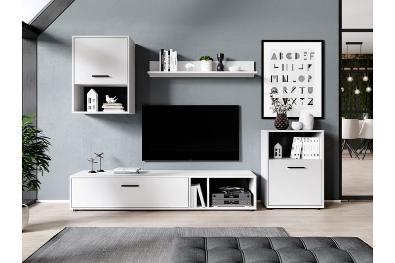 Halol Tv-møbelsett - Hvit - Møbler - Mediamøbel & tv møbel - TV-møbelsett