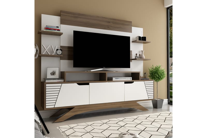 Hejde TV-Benk 149 cm - Brun/Hvit - Møbler - Medie- & TV-møbler - TV-møbelsett