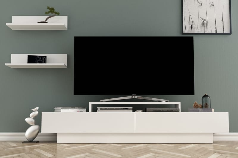 Hejde TV-Benk 180 cm - Hvit - Møbler - Medie- & TV-møbler - TV-møbelsett