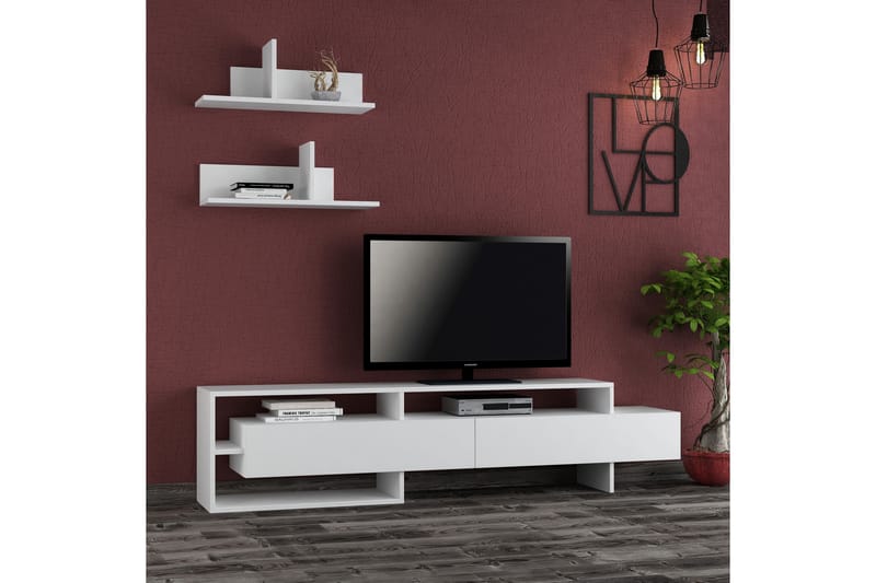 Homitis TV-benk med Vegghyller - Møbler - Mediamøbel & tv møbel - TV-møbelsett