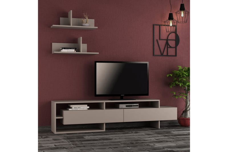 Homitis TV-benk med Vegghyller - Møbler - Mediamøbel & tv møbel - TV-møbelsett