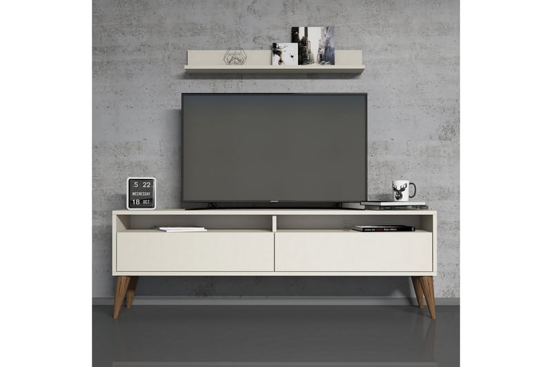 Hoptrup TV-møbelsett 150 cm - Hvit - Møbler - Medie- & TV-møbler - TV-møbelsett