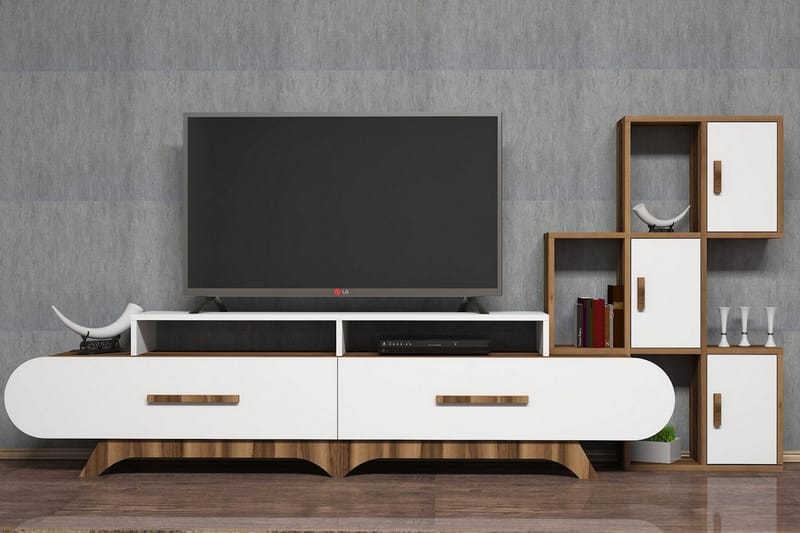Hovdane TV-Benk 205 cm - Brun/Hvit - Møbler - Mediamøbel & tv møbel - TV-møbelsett