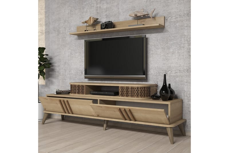 Hovdane TV-møbelsett 168 cm - Beige - Møbler - Mediamøbel & tv møbel - TV-møbelsett
