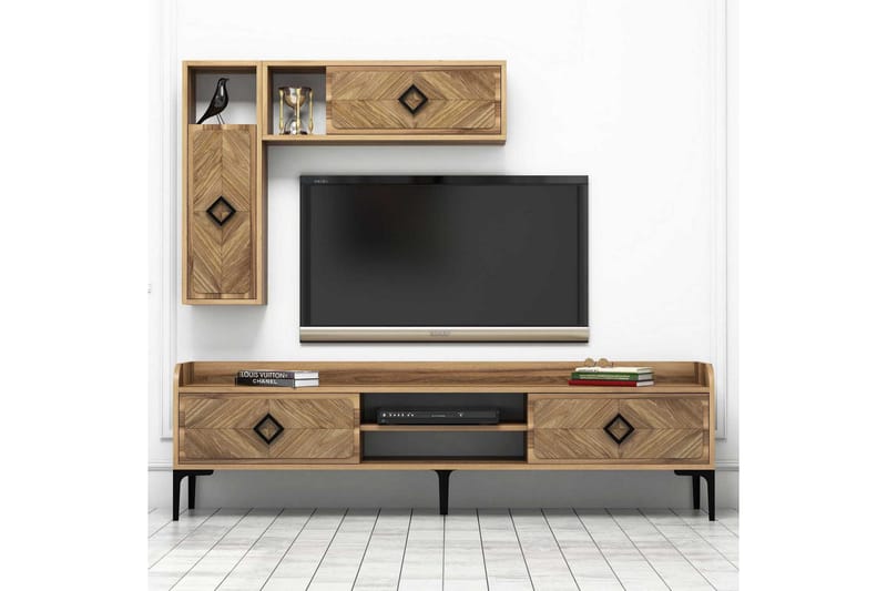 Hovdane TV-møbelsett 180 cm - Brun - Møbler - Mediamøbel & tv møbel - TV-møbelsett