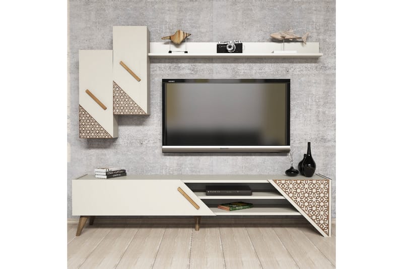 Hovdane TV-møbelsett 180 cm - Hvit - Møbler - Mediamøbel & tv møbel - TV-møbelsett