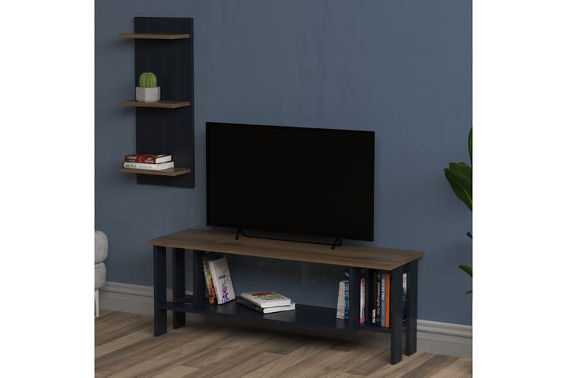 Keachi Tv-møbelsett 121 cm - Antrasitt/Mørkebrun/Svart - Møbler - Mediamøbel & tv møbel - TV-møbelsett