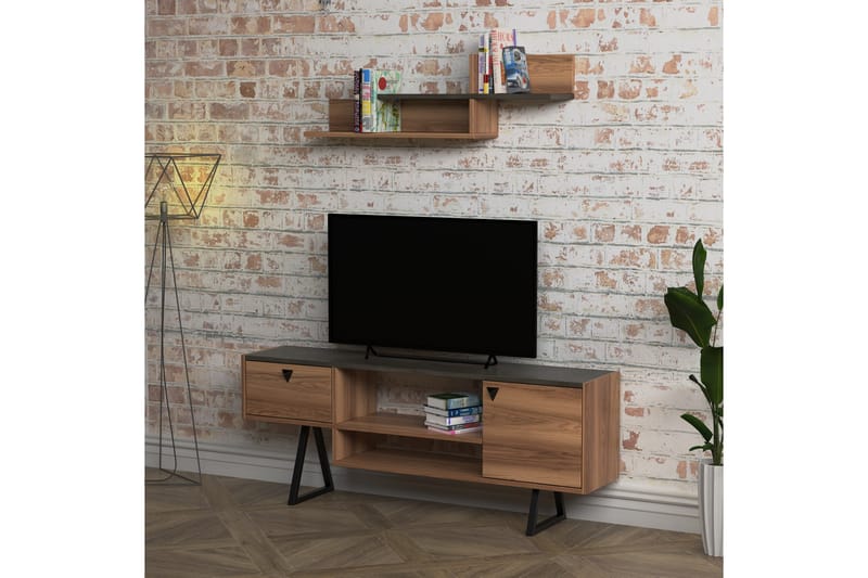 Keachi Tv-møbelsett 140 cm - Mørkebrun/Svart - Møbler - Medie- & TV-møbler - TV-møbelsett