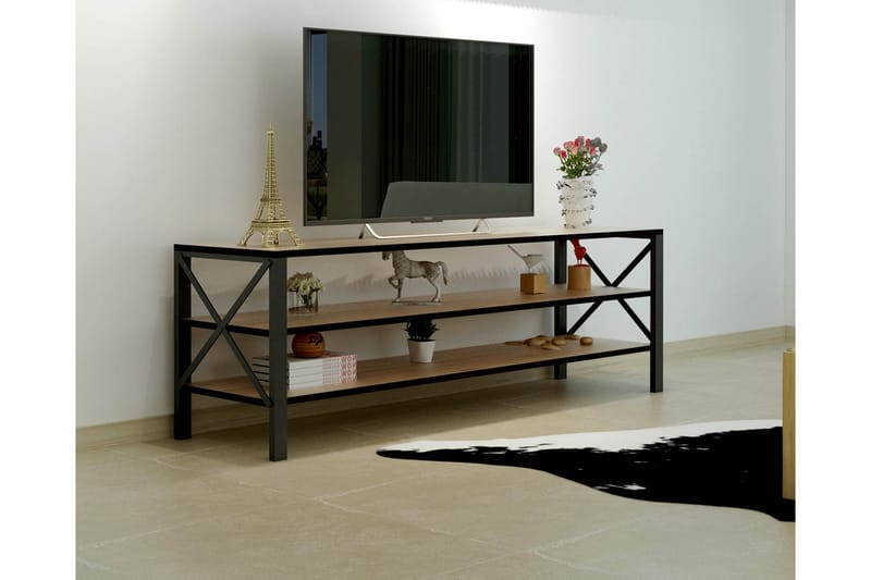 Kuro Morgan TV-møbelsett 120 cm - Mørkebrun/Svart - Møbler - Mediamøbel & tv møbel - TV-møbelsett