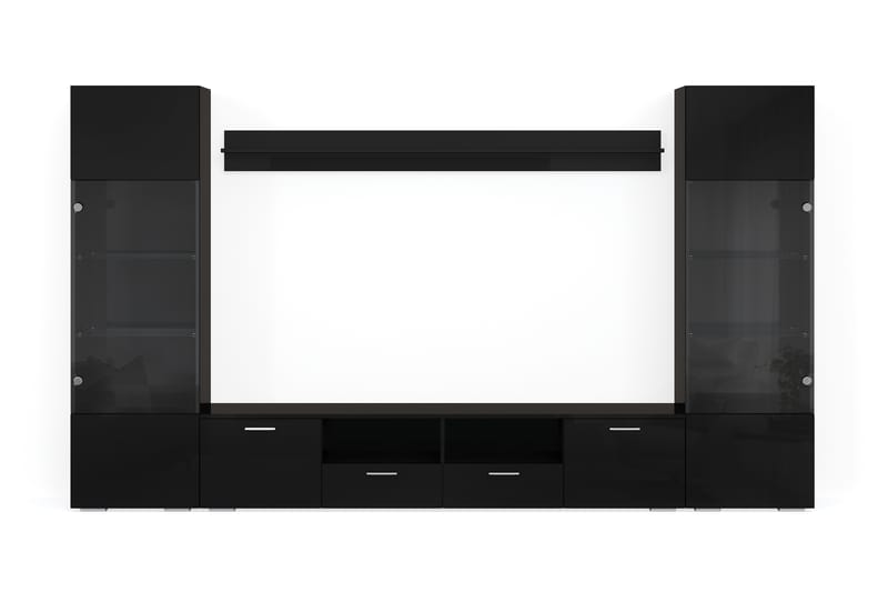 Mellon Tv-Møbelsett 41x240 cm - Glass/Svart - Møbler - Medie- & TV-møbler - TV-møbelsett
