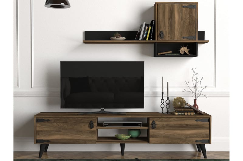 Mohed TV-Benk 180 cm - Brun/Svart - Møbler - Medie- & TV-møbler - TV-møbelsett