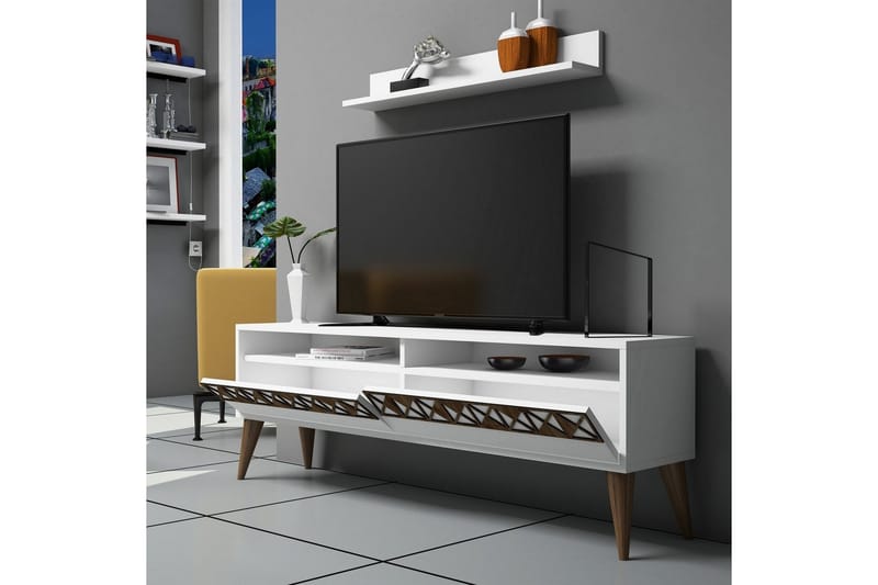 Muennink Møbelsett Stue 150 cm - Hvit - Møbler - Medie- & TV-møbler - TV-møbelsett