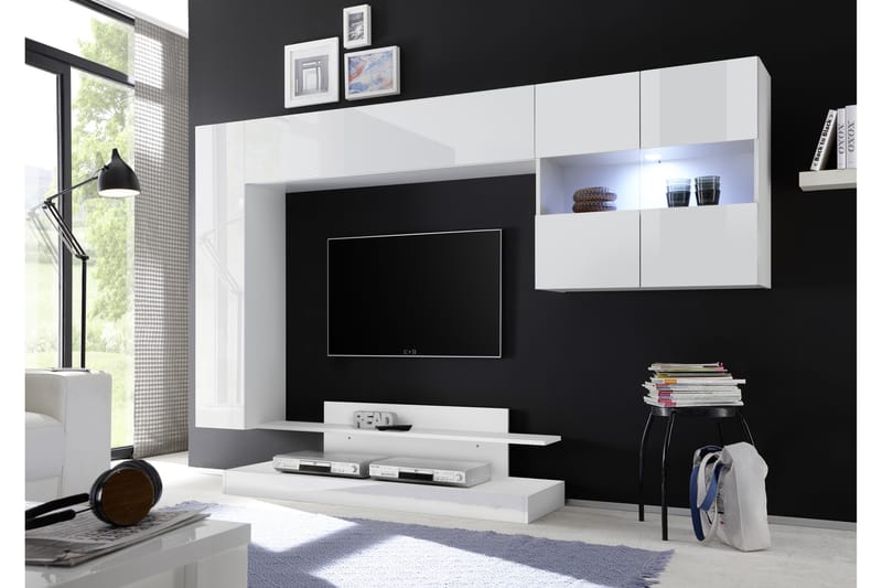 Nicery Mediamøbel 248 cm - Hvit - Møbler - Mediamøbel & tv møbel - TV-møbelsett