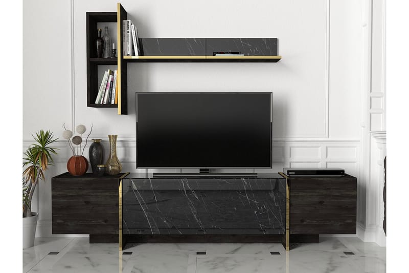 Riello TV-Møbelsett 180 cm - Svart|Gull - Tekstiler - Tepper & Matter - Store tepper