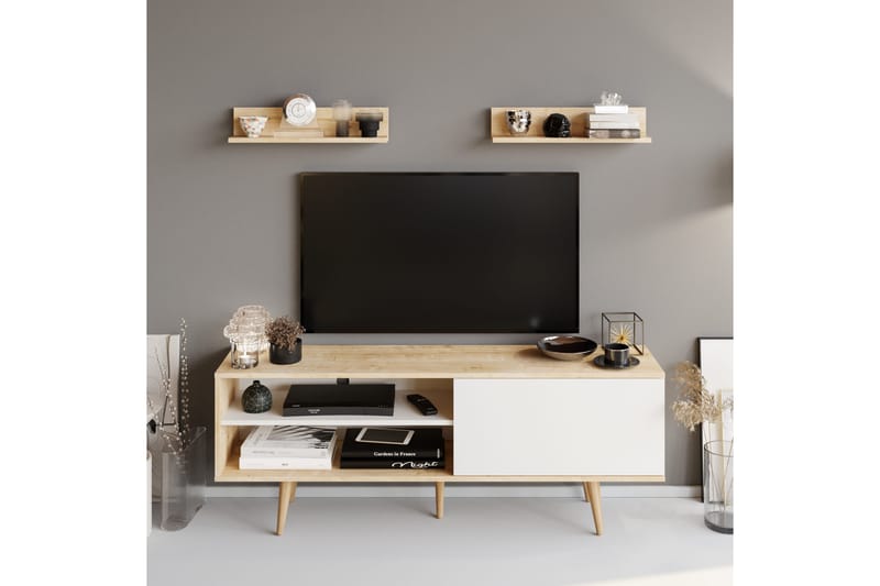 Rinorea Tv-møbelsett 160x59 cm - Hvit - Møbler - Mediamøbel & tv møbel - TV-møbelsett