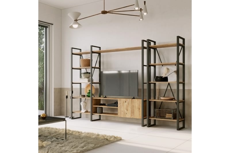 Rinorea Tv-møbelsett 208x180 cm - Grønn - Møbler - Mediamøbel & tv møbel - TV-møbelsett