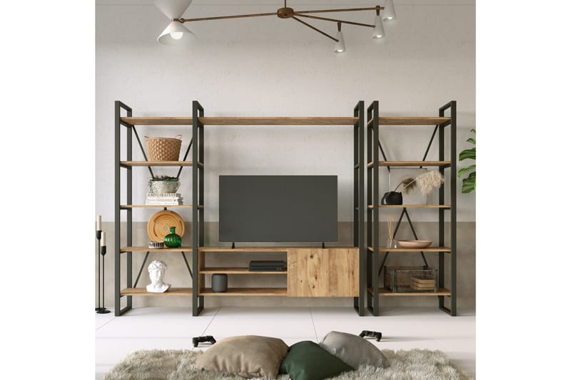 Rinorea Tv-møbelsett 208x180 cm - Grønn - Møbler - Mediamøbel & tv møbel - TV-møbelsett