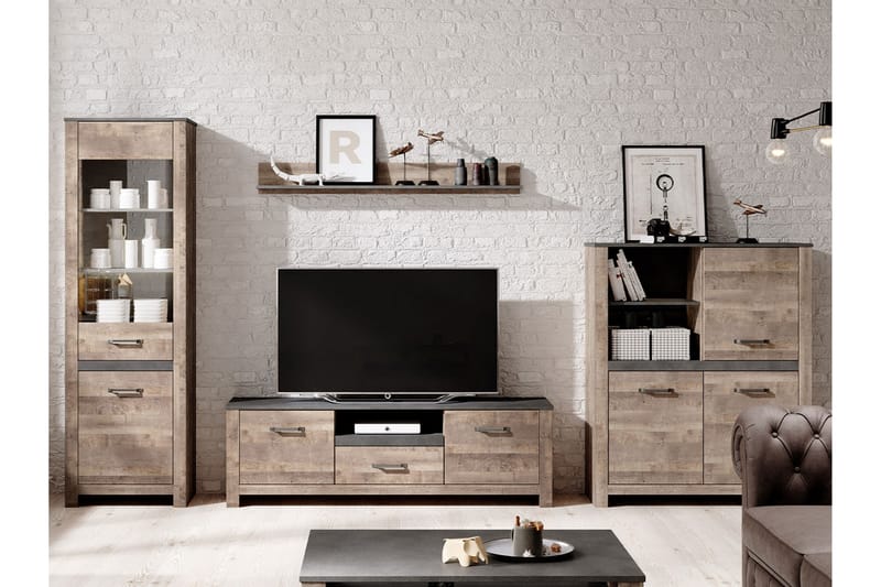 Sandila Tv-møbelsett 165x196x40 cm - Natur - Møbler - Medie- & TV-møbler - TV-møbelsett